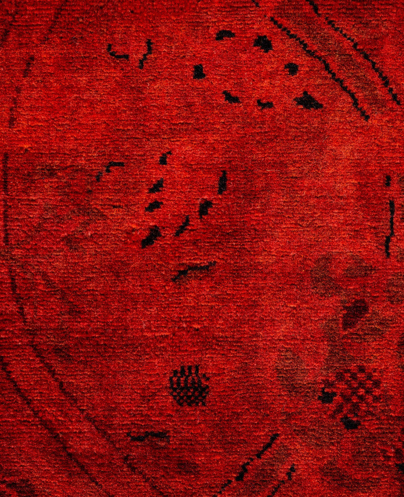 Overdyed One-of-a-Kind Hand-Knotted Area Rug Orange, 3' 3" x 5' 4"
