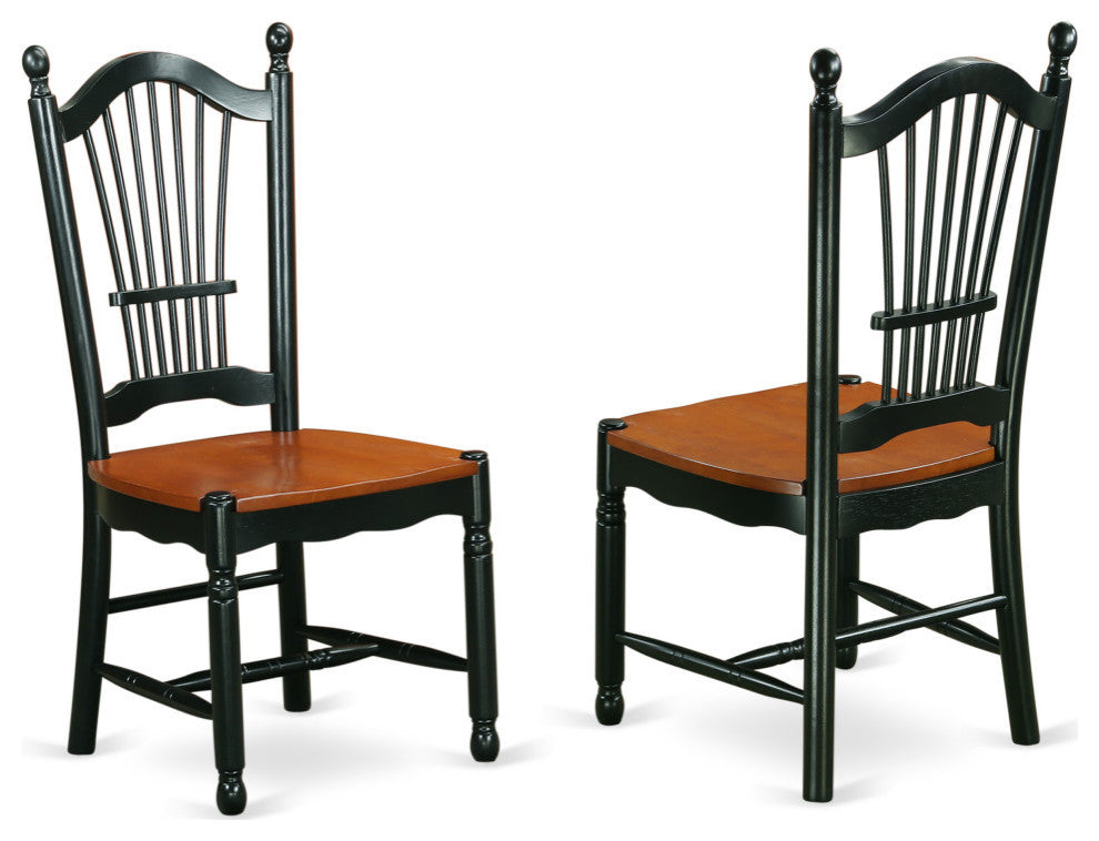 5Pc Hartland Set, One Dining Table, Four Leather Seat Chairs, Black, Cherry.
