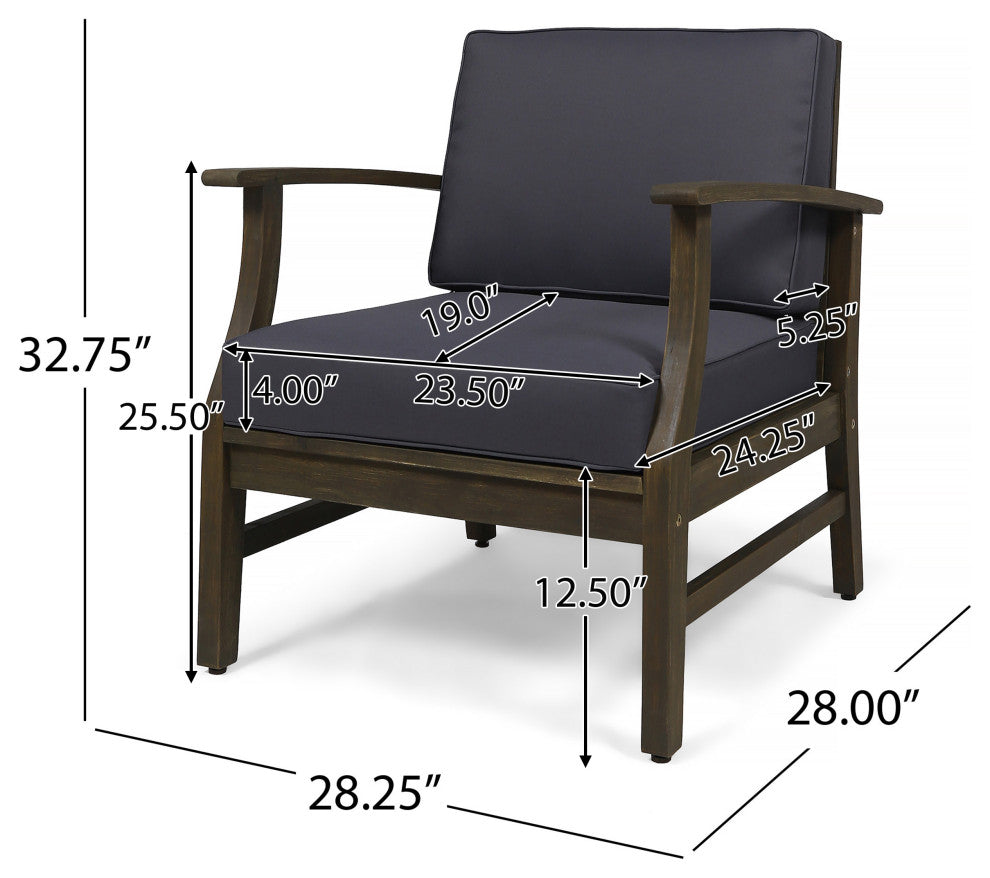 Abena Outdoor Acacia Wood Club Chair