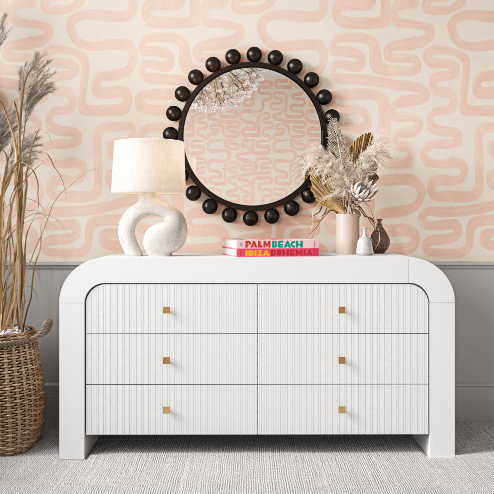 TOV Furniture Hump 6 Drawer White Dresser