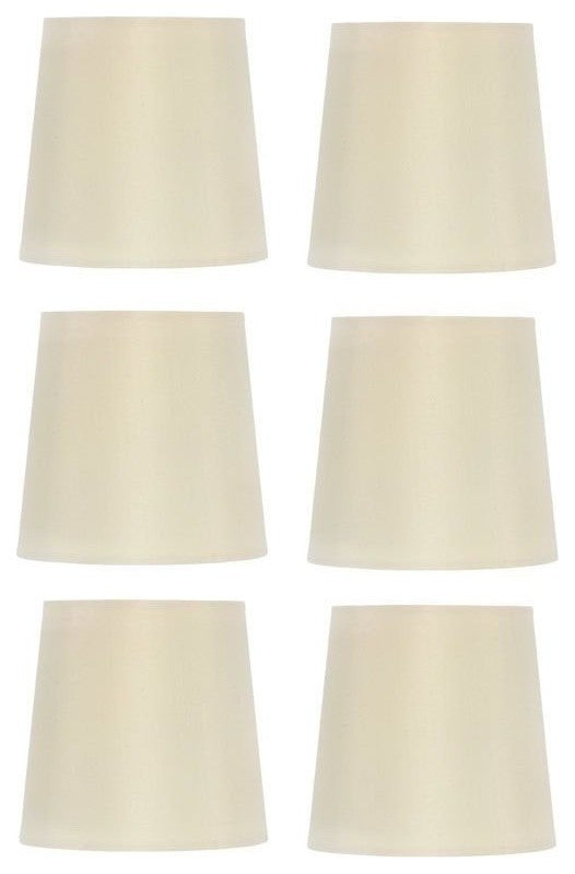 Clip-on Chandelier Lampshade 5" With Nickel Bulb Clip, Eggshell