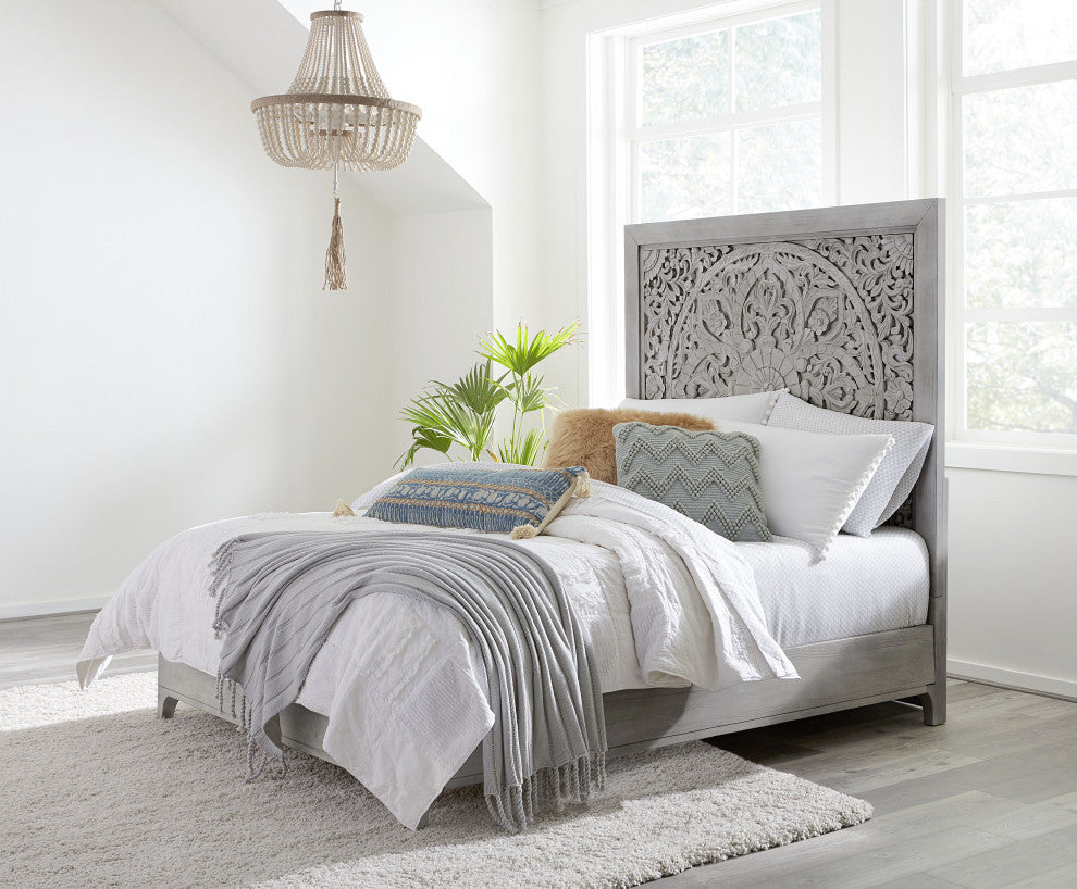 Modus Boho Chic Cal King Bed, Washed White