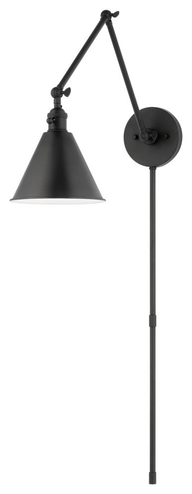 Salem Double Arm One Light Sconce, Midnight Black
