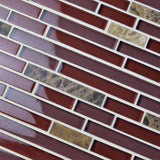 Tessera Piano Bordeaux Glass Wall Tile