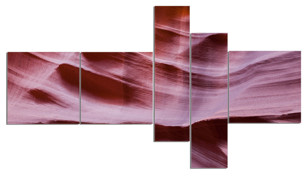 Upper Antelope Canyon Details, Landscape Photo Canvas Print, 60"x32", 5 panels