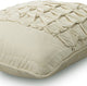 Decorative Textured Ivory Velvet Knotted 20"x20" Pillow Cover, Knotted Ivory