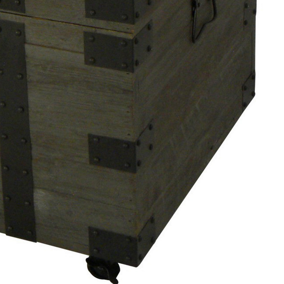 Benzara BM288100 41" Trunk Accent Coffee Table With Storage, Green, Black