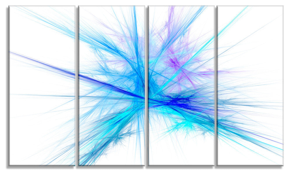 Criss Cross Spectrum of Light, Abstract Canvas Wall Art, 48"x28", 4 Panels