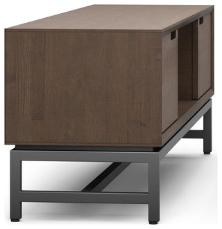 Banting Solid Hardwood 72" Low TV Stand, Walnut Brown