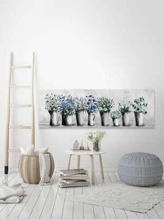 "Tulips and Blues" Painting Print on Wrapped Canvas