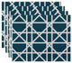 18"x14" Trellis, Geometric Print Placemat, Aqua, Set of 4