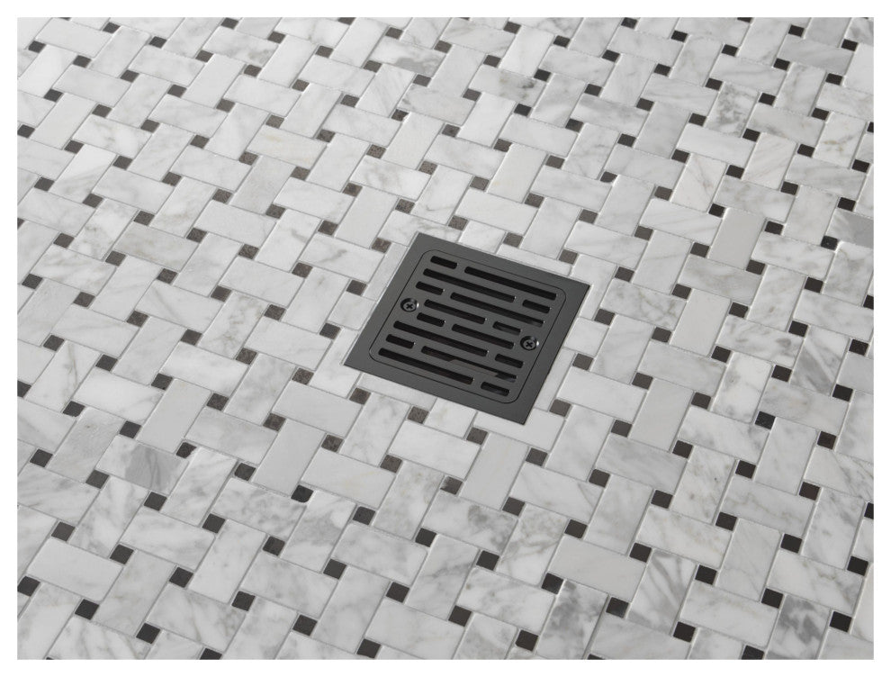 Delta DT062412 4" Tile-In Square Shower Drain - Brilliance Stainless