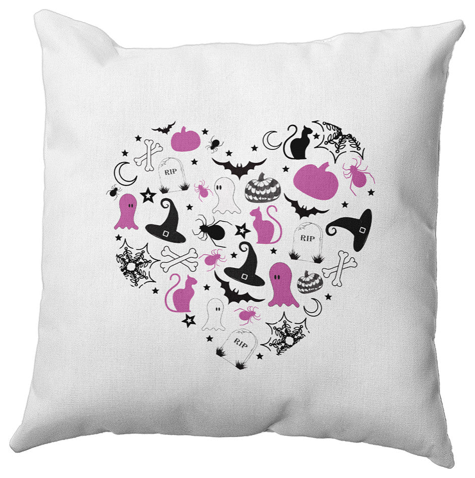 Halloween Heart Accent Pillow, Orchid, 26"x26"