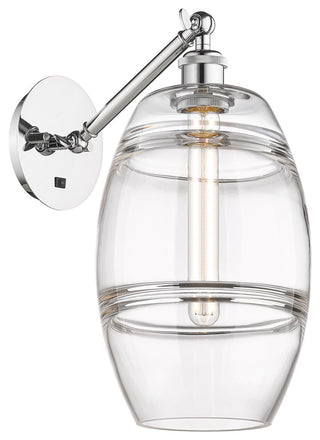 Ballston-Vaz 1-Light 8" Sconce, Arm Adjusts Up/Down, Polished Chrome, Clear