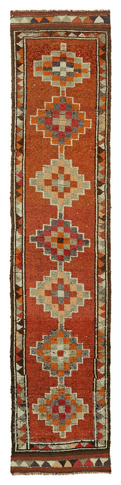 Rug N Carpet - Hand-knotted Anatolian 3' 1" x 11' 6" Rustic Runner Rug