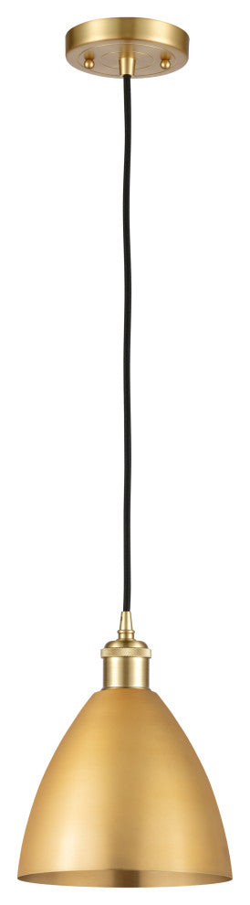 Ballston Dome Mini Pendant, Satin Gold, LED