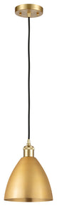 Ballston Dome Mini Pendant, Satin Gold, LED
