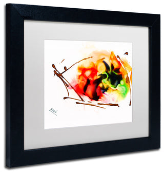 Mako 'Abstract 05' Art, Black Frame, White Mat, 14x11