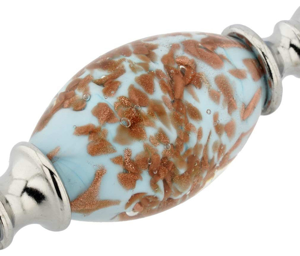 GlassOfVenice Murano Glass Letter Opener -  Aqua Blue Sparkles