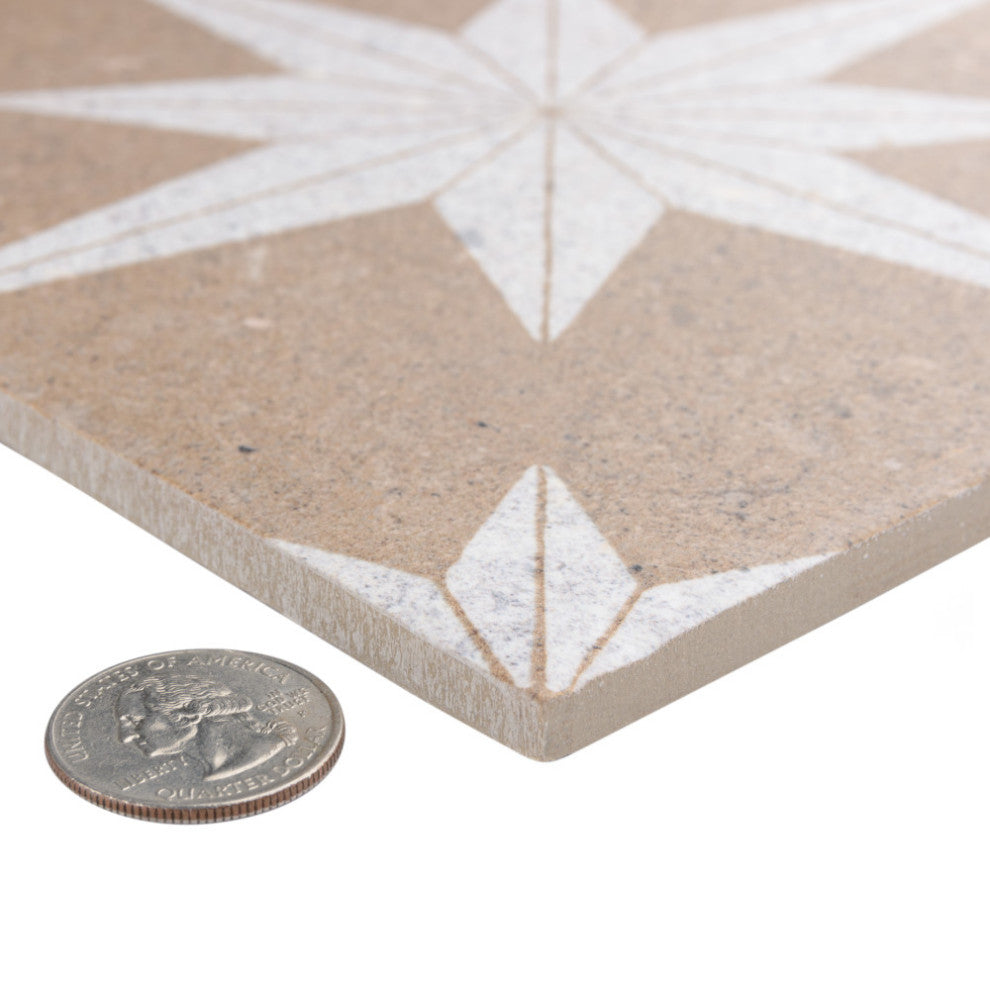 SomerTile Compass Star 8 in. x 8 in. Porcelain Floor and Wall Tile