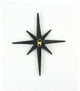 Set of 3 Black Cast Iron 8 Pointed Starburst Wall Hangings Mid Century Stars