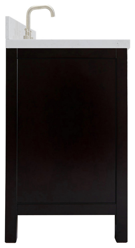 Ariel Cambridge 42" Left Offset Single Oval Sink Vanity, Carrara Quartz