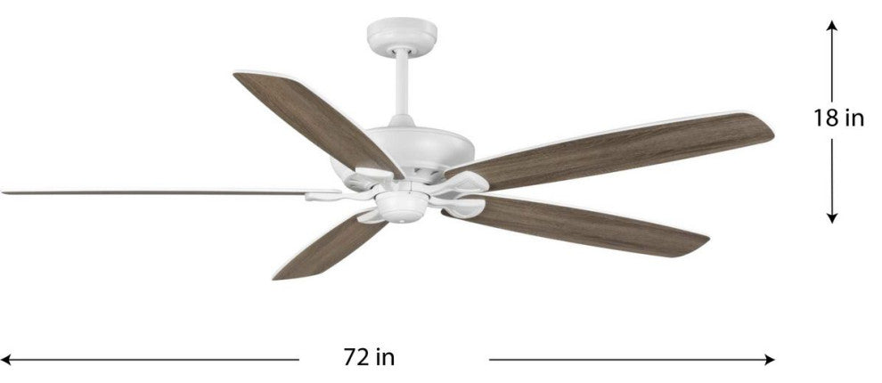 Kennedale Collection 72-In Five-Blade DC Motor Ceiling Fan Driftwood/Matte White