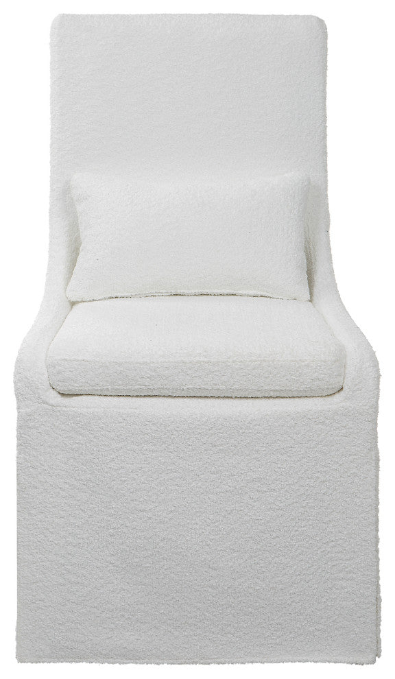 Coley White Armless Chair
