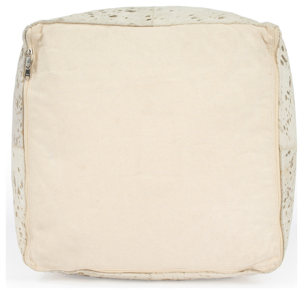 Butler Victorian Hair on Hide With Gold Spots Pouffe