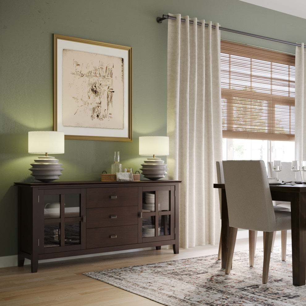 Artisan SOLID WOOD Large Sideboard Buffet in Dark Chestnut Brown