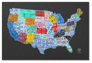 "Massive USA License Plate Map" Canvas Art by Design Turnpike