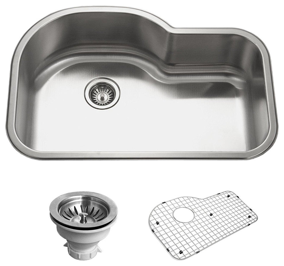 Houzer BSH-3200 Belleo Series Topmount Offset Single Bowl Kitchen Sink