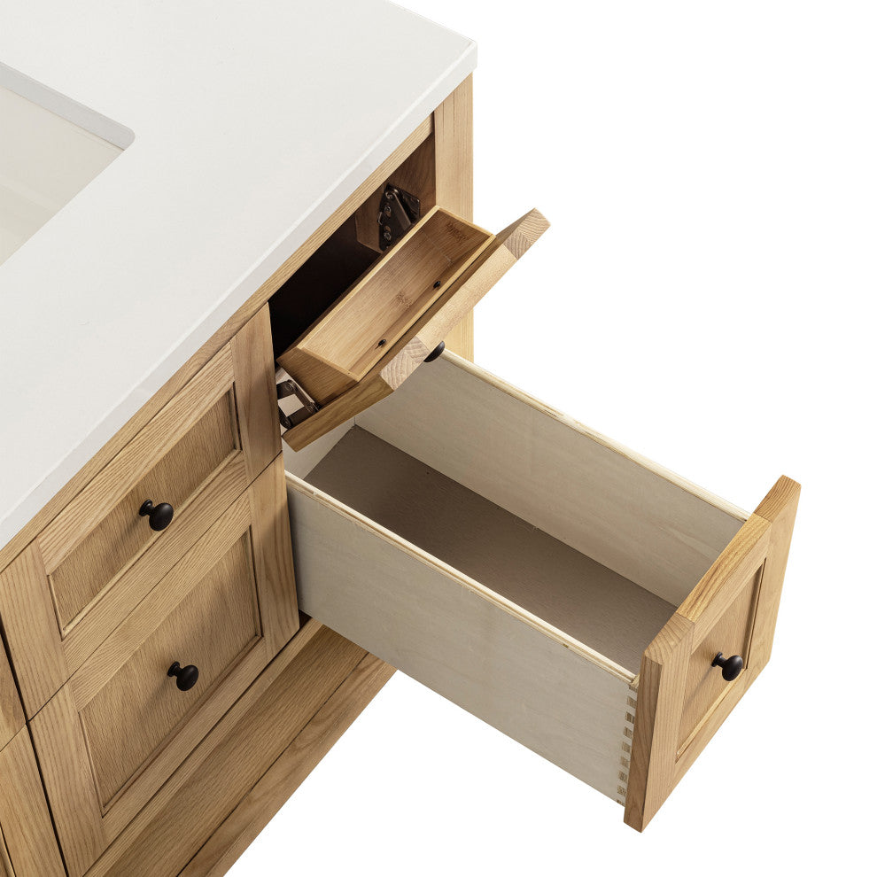 James Martin Breckenridge Bath Vanity, Light Natural Oak, 36", No Top