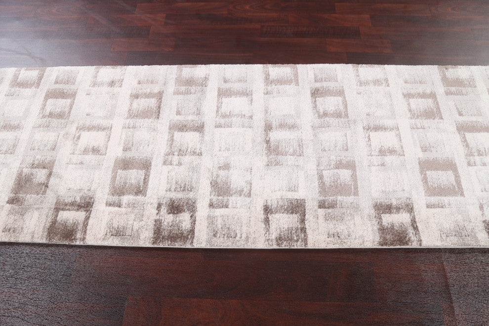 Geometric Transitional Oriental Turkish Rug Contemporary Carpet 3x8