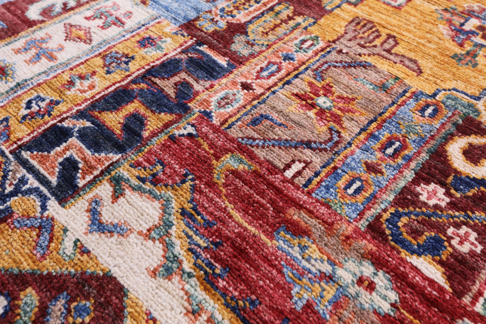 5' 8" X 7' 9" Hand Knotted Super Kazak Wool Rug Q10033