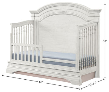 Olivia 60"W Wood Convertible Crib, Brushed White