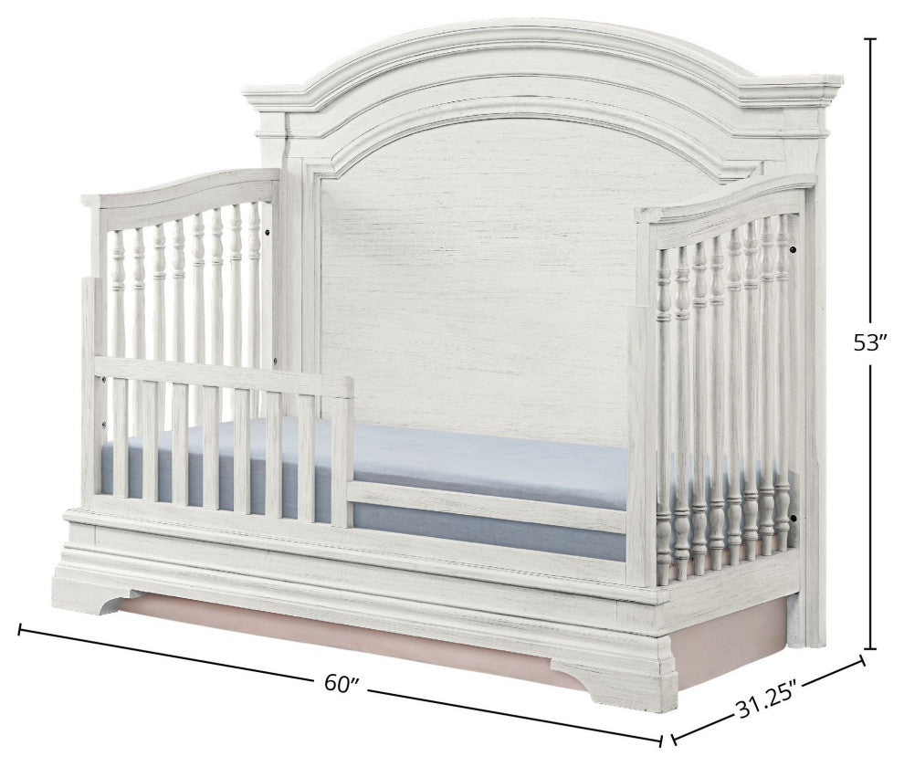 Olivia 60"W Wood Convertible Crib, Brushed White