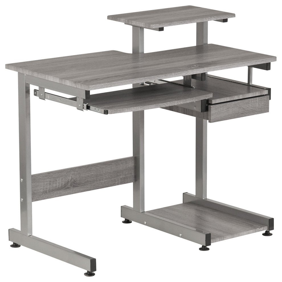 Techni Mobili Complete Computer Workstation Desk, Grey