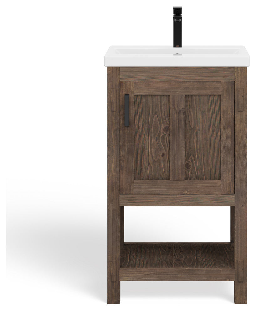 The Betsy Bathroom Vanity, Brown, 20", Single Sink, Freestanding