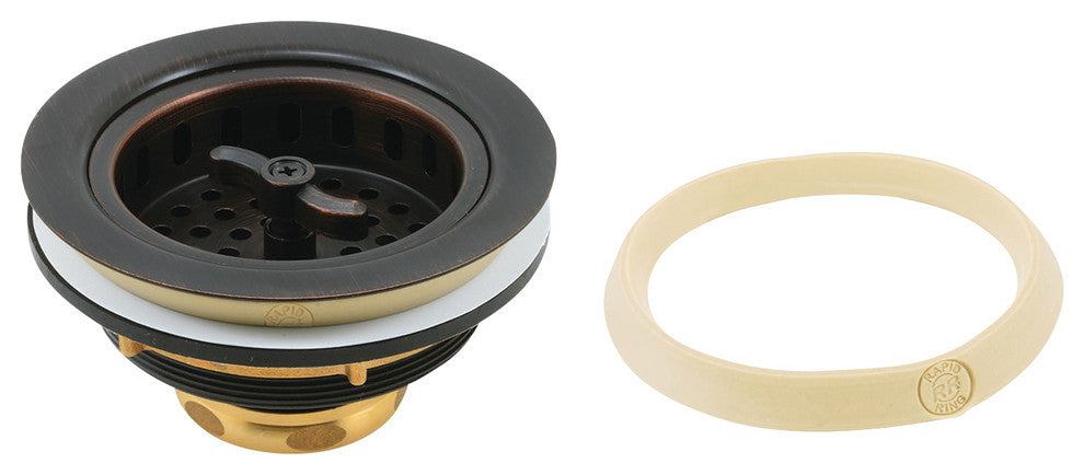 Sink Strainer with Putty, Brass Body, Oil Rubbed Bronze Finish