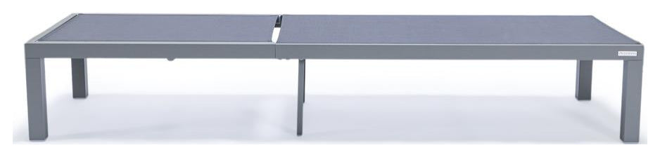 Marlin Patio Chaise Lounge Chair With Grey Aluminum Frame, Set of 2