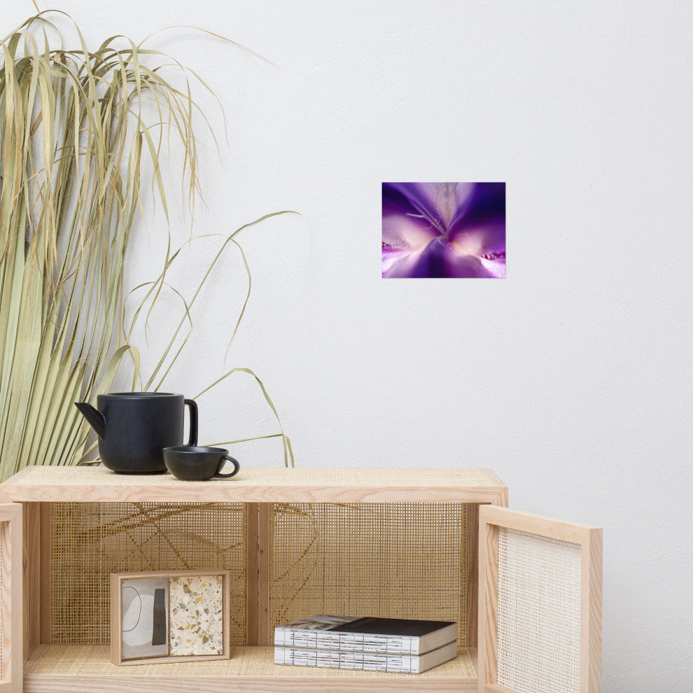 Iris Center Petals Nature Photography, Floral Unframed Wall Art Print, 8" X 10"
