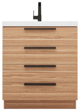 Carla 30" Freestanding Bathroom Vanity, White Oak