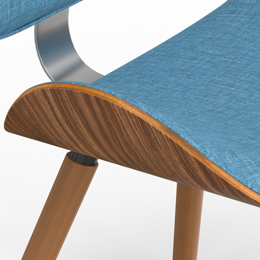 Marana Dining Chair in Blue Linen Look Fabric