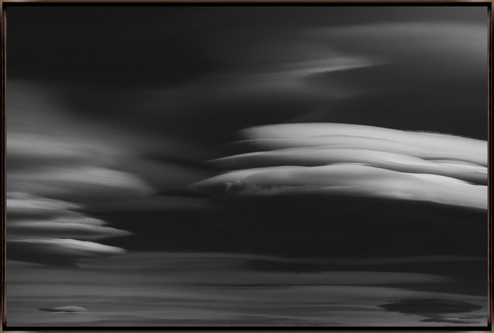 36x24 Lenticular Clouds III, Framed Artwork, Espresso