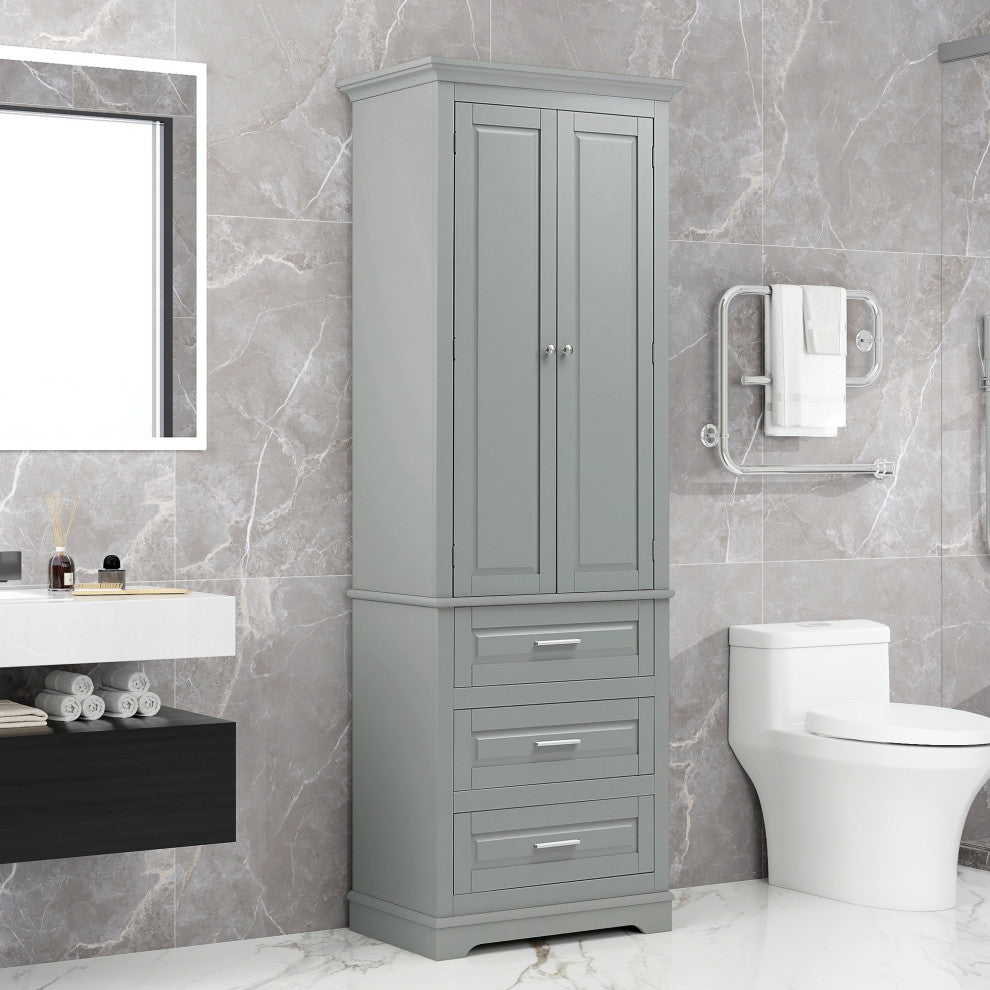 Cabinet shown in a real bathroom/living space setting (lifestyle context).