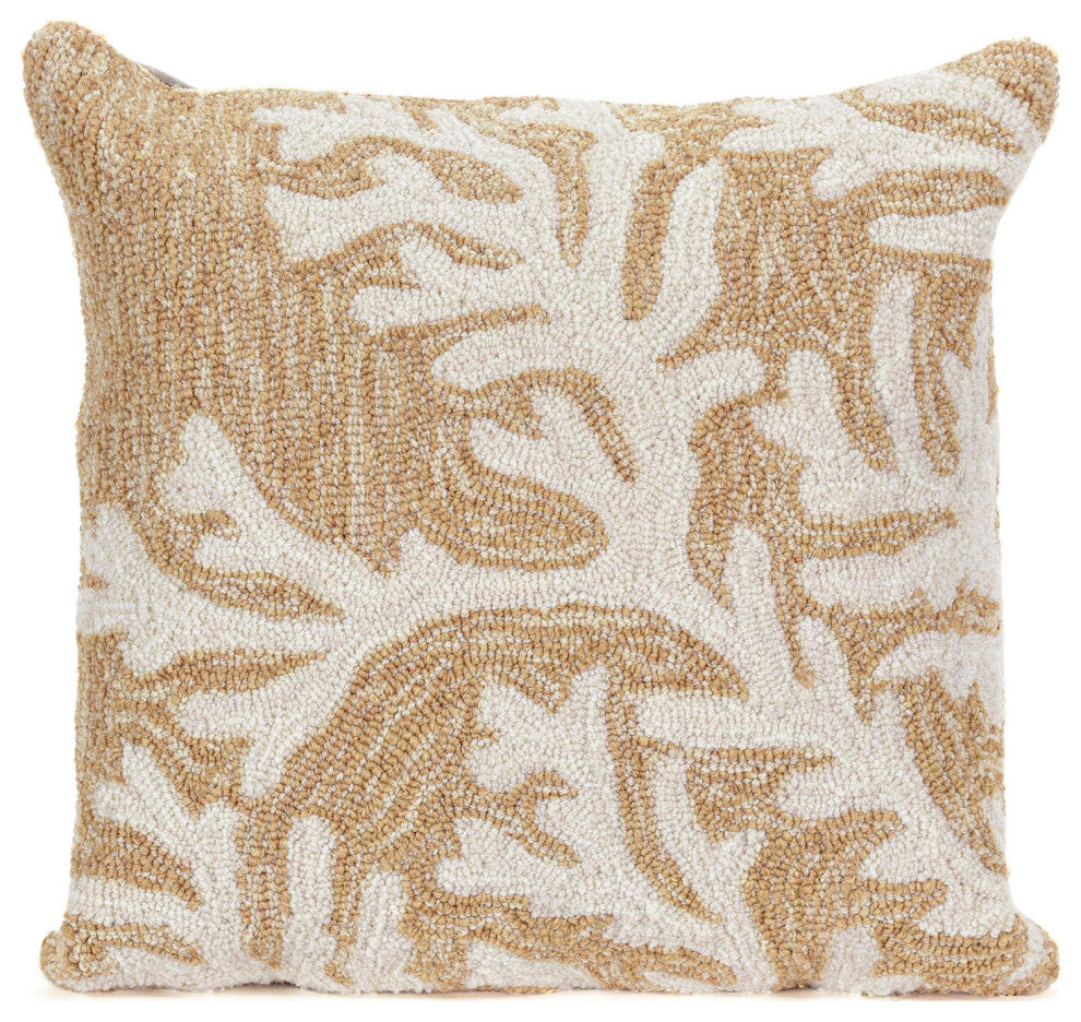 Frontporch Coral Square Pillow, 18", Neutral, 18"x18"