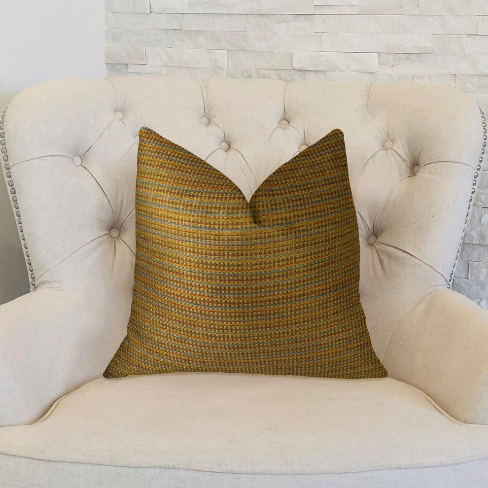 Madison Copper and Brown Handmade Luxury Pillow, 24"x24"