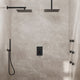 Thermostatic Shower System 12" Dual Shower Heads with Body Jet, Matte Black