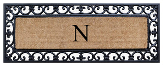 First Impression Hand Crafted Myla Monogrammed Large Entry Doormat, 18"x48", N